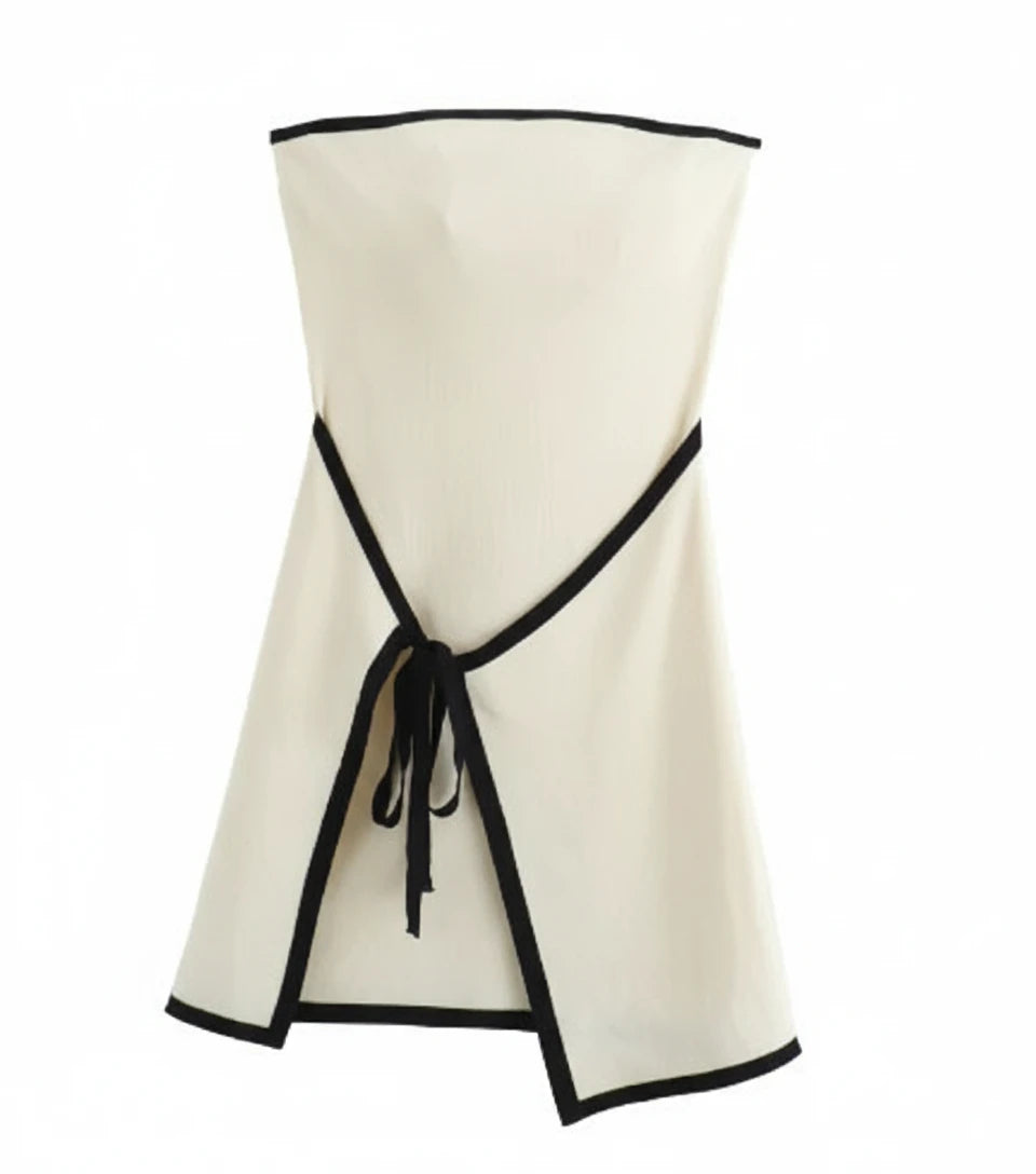 Strapless Patchwork Knitted Mini Dresses