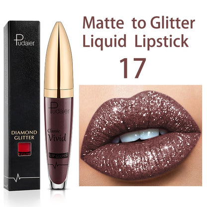 Long Lasting Matte Glitter Liquid Shiny Lip Gloss