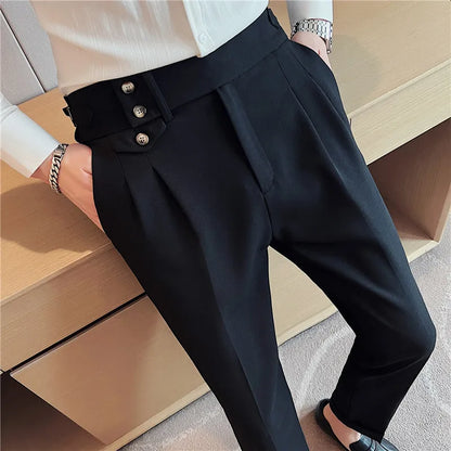 Men Spring Autumn High-Quality Business Suit Trousers