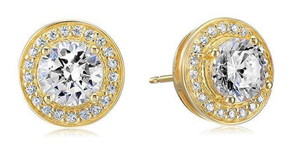 Halo Stud Earrings with  Crystals with FREE Gift Box