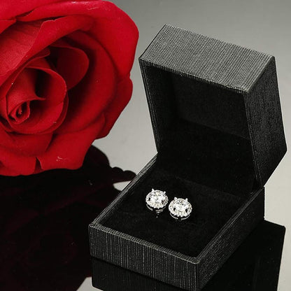 Halo Stud Earrings with  Crystals with FREE Gift Box