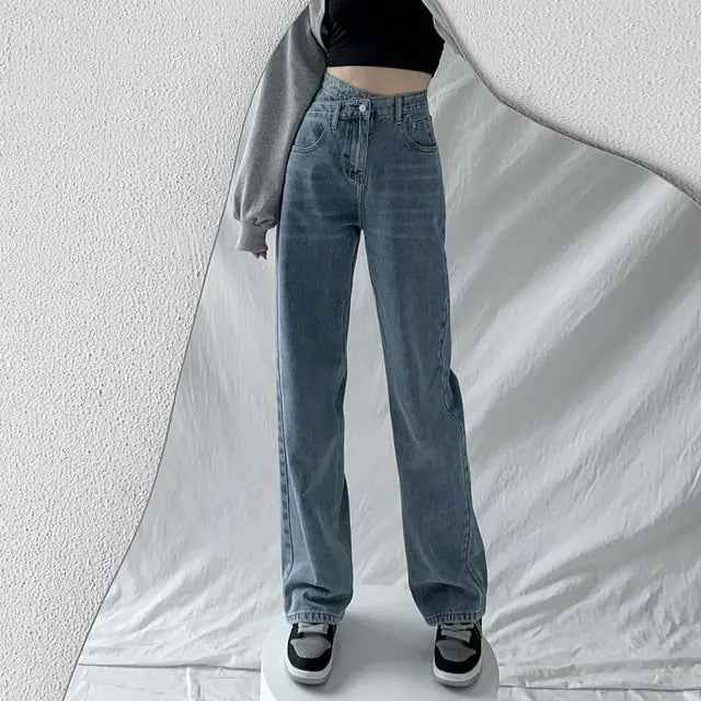 Chic High-Waist Wide Leg Jeans