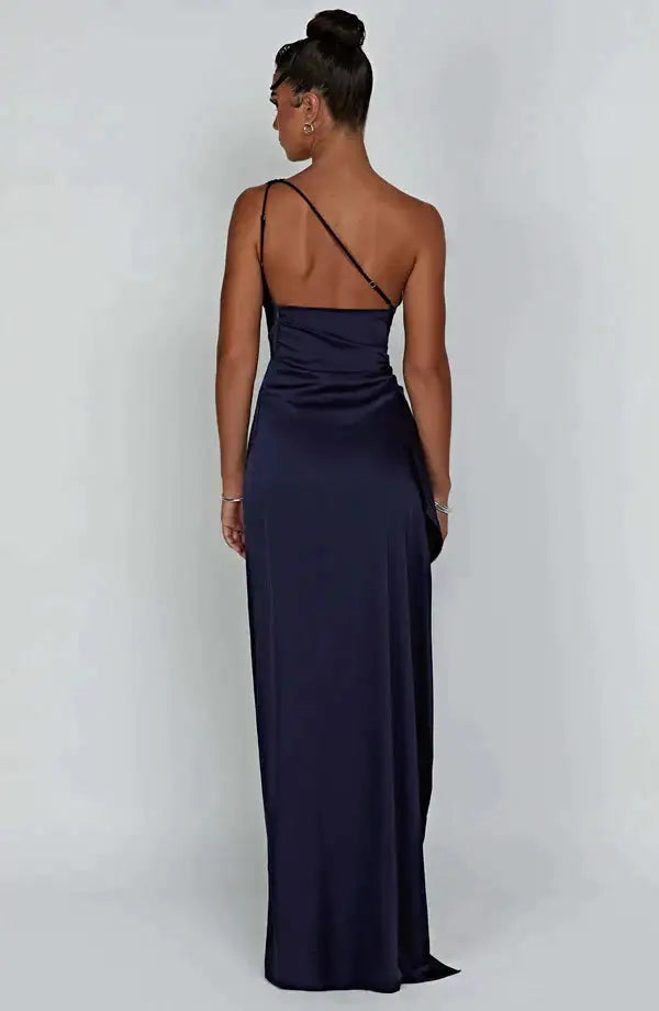 Satin One-Shoulder Dress