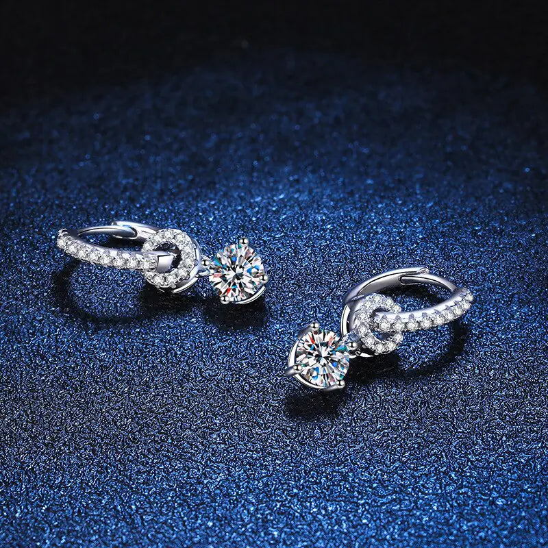 Genuine Moissanite Drop Earrings