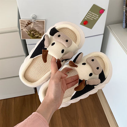 Cartoon Milk Cow Slippers