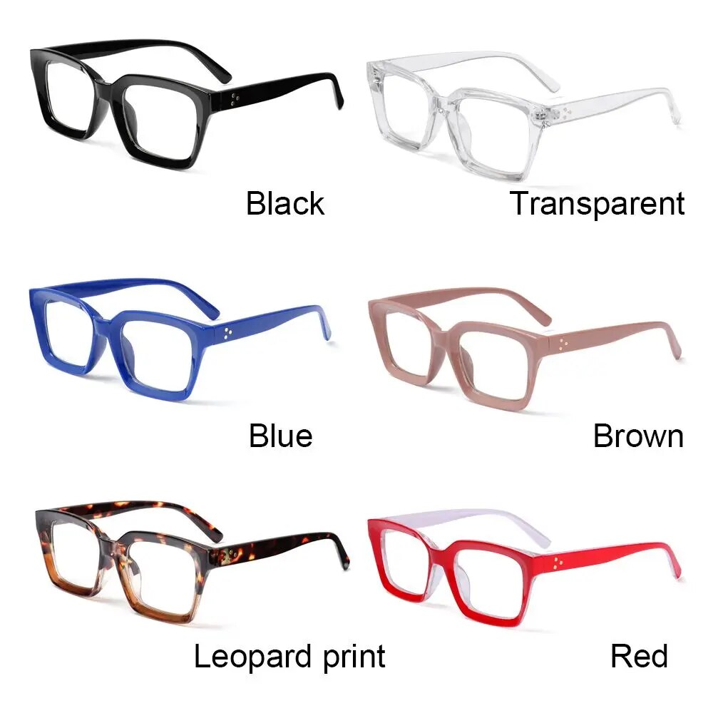 Men Women Fashion Oversized Square Reading Glasses Large Frame Eyeglasses