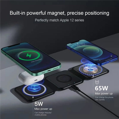 3 in 1 Magnetic Wireless Charger Pad